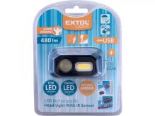 EXTOL LIGHT čelovka 480lm, nabíjecí, USB, IR čidlo, OSRAM LED+COB LED (5)