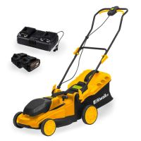 Riwall PRO RALM 4020i SET akumulátorová sekačka 2 x 20 V + 2x 4 Ah baterie + duální rychlonabíječka 4,5 A