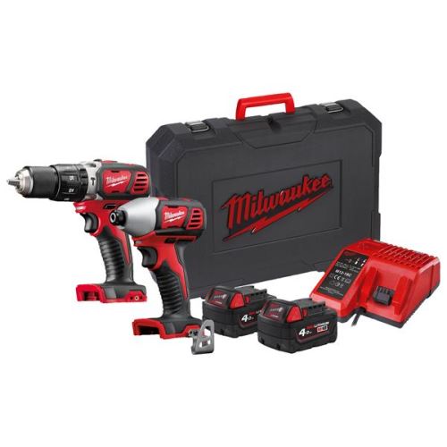 MILWAUKEE M18 BPP2C-402C aku set aku příklepová vrtačka a aku rázový utahovák 4933443552