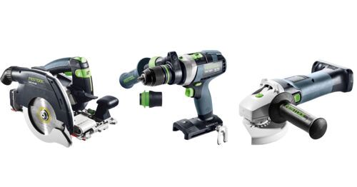 FESTOOL Akumulátorová sada Combo pro dřevostavby HKC 55/TPC 18/AGC 18/TB M 137