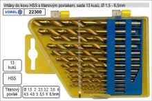 VOREL Vrtáky do kovu v plastové kazetě s titanovým povlakem,průměr 1.5-6.5mm, sada 13 dílů VOREL Vrtáky do kovu v plastové kazetě s titanovým povlakem,průměr 1.5-6.5mm, sada 13 dílů