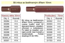 Bit imbus H14 se šestihranným dříkem 10mm délka 75mm Bit imbus H14 se šestihranným dříkem 10mm délka 75mm