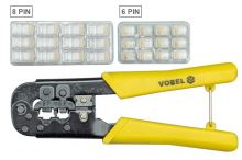 Kleště na lisování konektorů 8 PIN a 6 PIN se sadou konektorů, Vorel Kleště na lisování konektorů 8 PIN a 6 PIN se sadou konektorů, Vorel