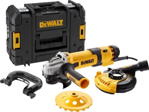 DEWALT DWE4257KT elektrická bruska na beton s odsáváním a diamantovým kotoučem v kufru