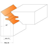 CMT Fréza na úhlový spoj dvojzub MAN - D140 d40 Z2 ALU (2)