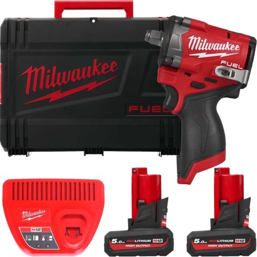 MILWAUKEE M12FCIWF12G3-502X aku rázový utahovák 1/2 2x5Ah baterie v kufru