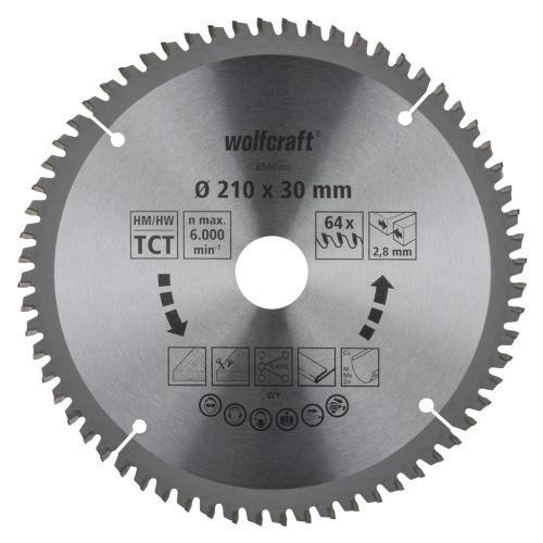 Wolfcraft pilový kotouč pro pokos.pily přesné řezy 216x30 Z64 6541000