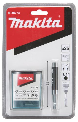 MAKITA sada bitů 26 ks s nástavcem 80 mm