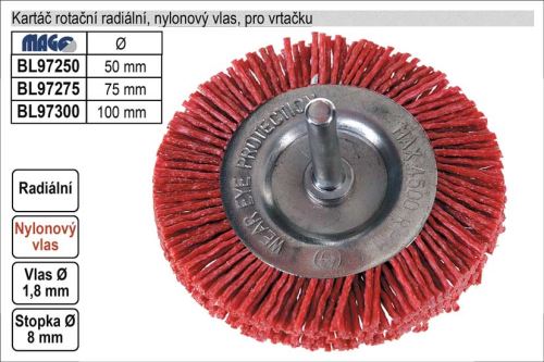 MAGG Kartáč rotační radiální nylonový 100mm BL97300