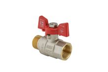 Kulový kohout motýl, červený, KR.218 1/2"FM (5)