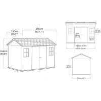 KETER zahradní domek Newton Plus wide 11x7,5 šedý s podlahou 17212880 (5)