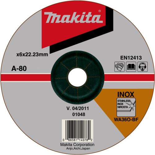 MAKITA brusný kotouč na kov  230x6x22 nerez