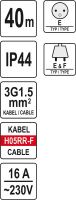 YATO YT-81054 Prodlužovák bubnový 4zásuvky IP44 16A  40 m (1)