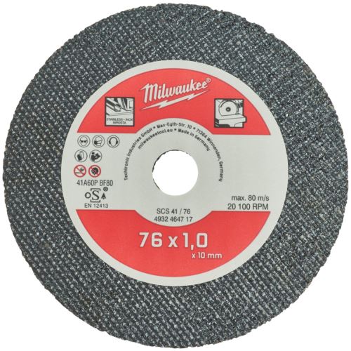 MILWAUKEE SCS 41/76 x 1 x 10 mm Řezný kotouč na kov balení 5 ks