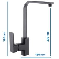 Dřezová baterie MIXXUS PREMIUM KUBUS 017 BLACK, černá (2)