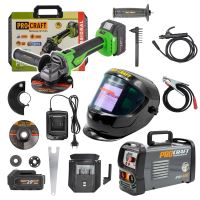 Sada svářecí invertor RWI-300 s aku úhlovou bruskou PGA22-1B-C + kukla SPH1000