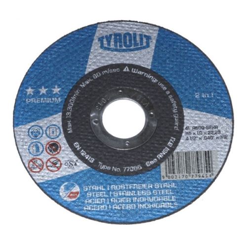 TYROLIT řezný  kotouč Premium 150x1,6x22 na ocel inox, A46Q-BFXA, Premium 920351