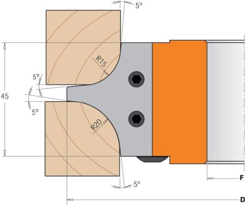 CMT Nůž pro C694004 - pár žiletek R=15+20mm