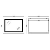 Koupelnové zrcadlo s LED osvětlením, protizamlžovací funkcí a regulací jasu, MR12-80×70-REVERSE WARM (11)