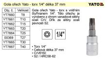 YATO Gola ořech torx T 15 pro 1/4", krátký