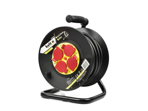 KELTIN  Prodlužovací kabel na cívce 25m, 230V 3x2,5mm, 4 zásuvky