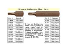 Bit torx T10 se šestihranným dříkem 10mm délka 30mm Bit torx T10 se šestihranným dříkem 10mm délka 30mm