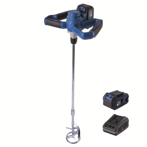 Scheppach BC-PMX100-X-SET L 20 V IXES aku míchadlo stavebních materiálů + 4Ah baterie + nabíječka 2,4 A