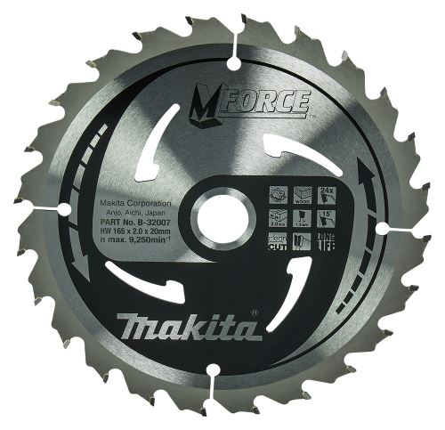 MAKITA kotouč pilový dřevo MFORCE 165x2x20mm 24Z = old B-08006