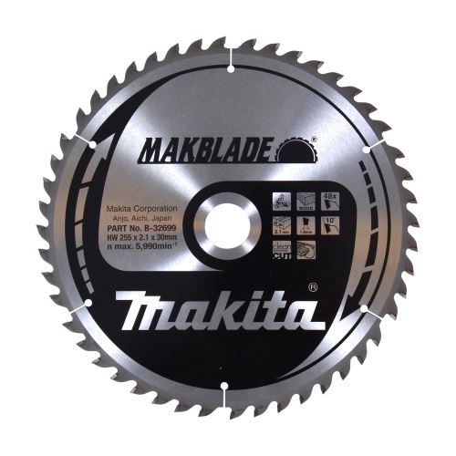 MAKITA kotouč pilový dřevo MAKBLADE 255x2.1x30mm 48Z = old B-08888