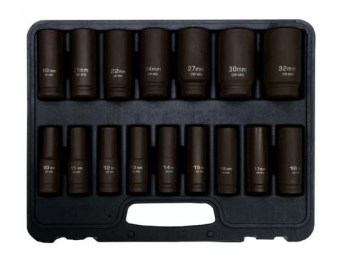 ADLER Gola ořechy šestihranné kované, prodloužené 1/2" sada 16 kusů 10-32mm MAR35106