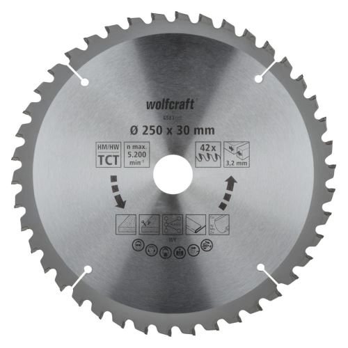 Wolfcraft Wolfcraft pilový kotouč pro cirkulárky čisté řezy,pr. 210x30 Z42 6583000