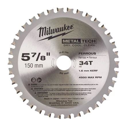 MILWAUKEE 4932501140 Pilový kotouč na kov 150 x 20 x 1,6 mm 34Z