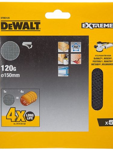 DEWALT Brusný papír Abranet síťovina 150mm Z150 DTM3125