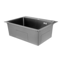 Nerezový dřez MIXXUS MH6050 DECOR GRAPHITE se sifonem, grafitový (3)