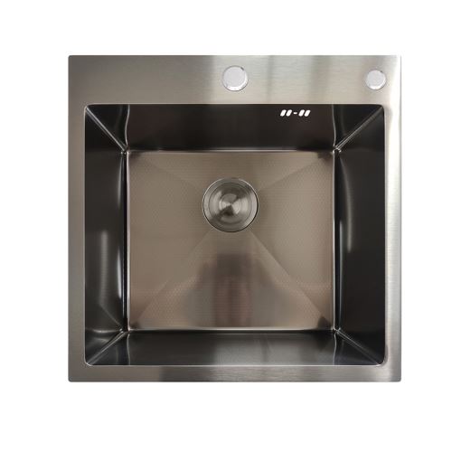 Nerezový dřez MIXXUS MH5050 GRAPHITE se sifonem, grafitový