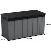 KETER 17211696GRY DARWIN 570L Zahradní úložný box 142,5 x 65,3 x 78,2 cm, šedý 252670 (4)