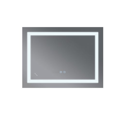 Koupelnové zrcadlo s LED osvětlením, protizamlžovací funkcí, regulací jasu a hodinkami, MR12-70×50-R