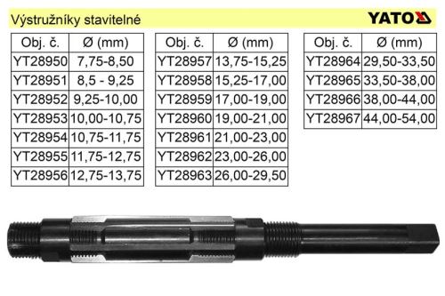 Výstružník stavitelný 15,25-17,00mm HSS