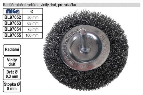 MAGG Kartáč rotační radiální drát vlnitý 100 mm BL97055