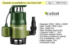 Čerpadlo elektrické kalové 400 W 7500 l / hod Extol  414122