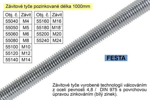 FESTA Závitová tyč pozinkovaná M22x1000mm