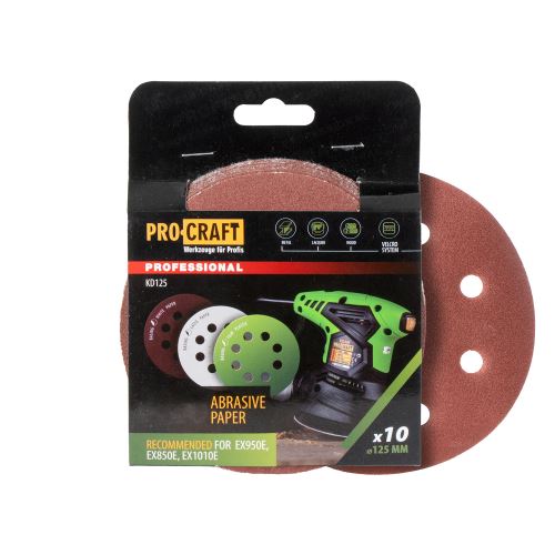Brusný papír 10 ks.  Procraft КD125.80