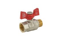 Kulový kohout motýl, červený, KR.218 1/2"FM (2)