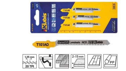 Pilové listy 3 ks,  tvarové řezání laminátů, dřeva, překližky, dřevotřískové desky, plast