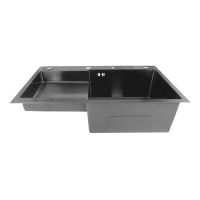 Nerezový dřez MIXXUS MH7849R-HK GRAPHITE se sifonem, grafitový (2)