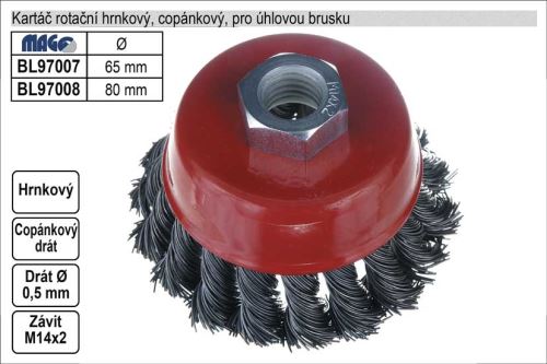 MAGG Kartač hrnkový copánkový 80 mm BL97008
