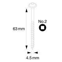 IGM Pocket Hole Vruty - 4,5x63mm, hrubý závit, talířová hlava, 100 ks (5)