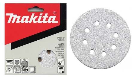 MAKITA brusný papír suchý zip 125mm 8 děr K100 10ks