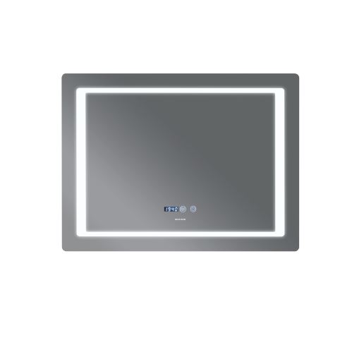 Koupelnové zrcadlo s LED osvětlením, odmlžením, regulací jasu a hodinkami, MR03-90x70 STYLE