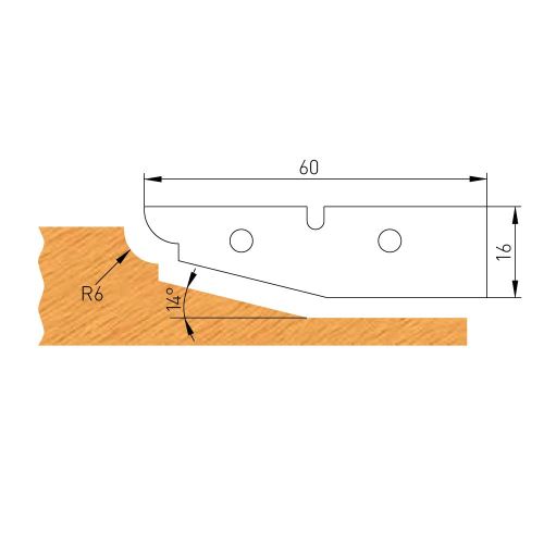 IGM Profilový nůž H 60x16x2mm pro F632-182